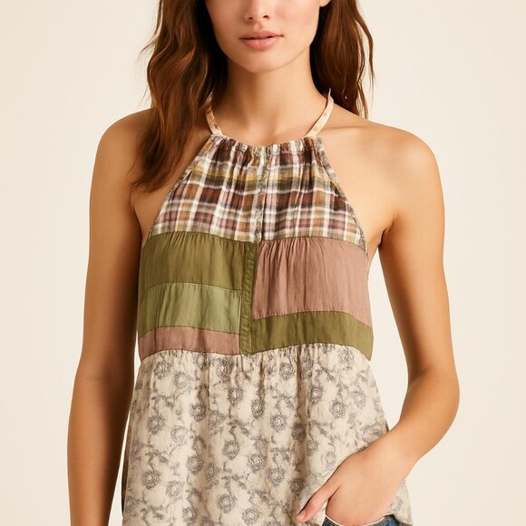 Free People Patchwork Tank Top (XS) - Picture 1 of 3